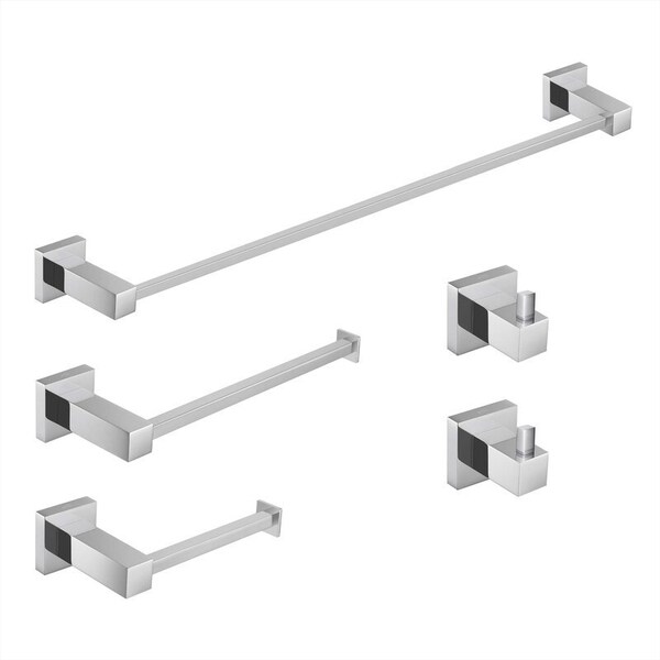 Kibi Cubic 5 - Piece Bathroom Hardware Set C-KBA15-5CH - main
